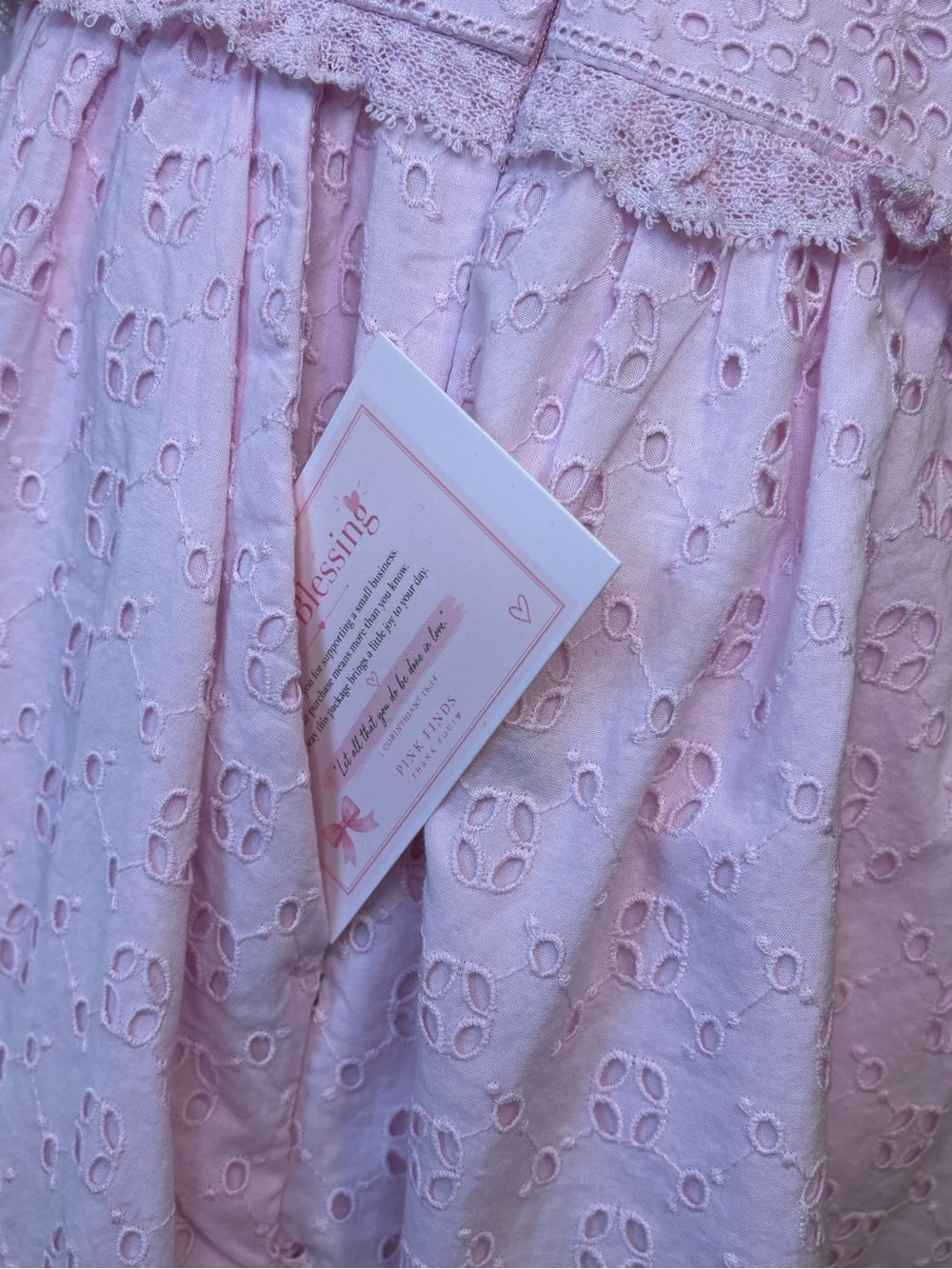 J. Crew Pink puff sleeve eyelet mini dress size 14 100%Cotton - Picture 7 of 9